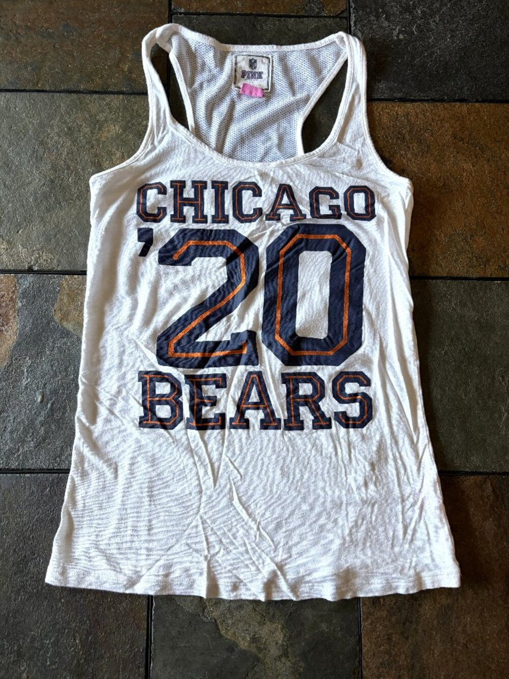 VS PINK x NFL Chicago Bears Racerback White Tank Top - Size XS